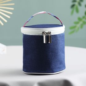 1pc Stainless Steel Soup Cup; Student Breakfast Cup; Outdoor Portable Milk Salad Soup Porridge Storage Can; Thermal Bag; Kitchen Supplies - Blue Therm