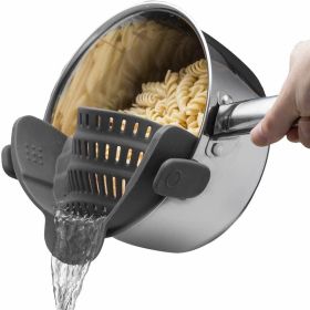 1pc Silicone Pot Strainer And Pasta Strainer, Adjustable Silicone Clip On Strainer For Pots, Pans, And Bowls, Kitchen Gadgets - 1pc