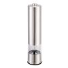 Electric Salt Pepper Grinder with Light Adjustable Coarseness Stainless Steel Salt Pepper Shaker - Silver