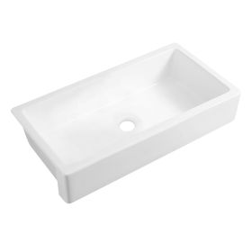 White Farmhouse Sink Deep Apron Sink Undermount Farmhouse Kitchen Sink Single Farm Sink - as Pic