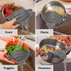 1pc Silicone Pot Strainer And Pasta Strainer, Adjustable Silicone Clip On Strainer For Pots, Pans, And Bowls, Kitchen Gadgets - 1pc