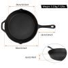 Pre-Seasoned Cast Iron Skillet Oven Safe Cookware Heat-Resistant Holder 12inch Large Frying Pan - black