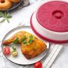 1pc Kitchen Foldable Microwave Food Cover; Fresh-Keeping Reusable Proof Clear Refrigerator Preservation Lid - Rose Red