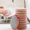 5/10pcs; Double Side Dishwashing Sponge Pan Pot Dish Wash Sponges Household Cleaning Tools Kitchen Tableware Dish Washing Brush - 5x Pink- 5x Green